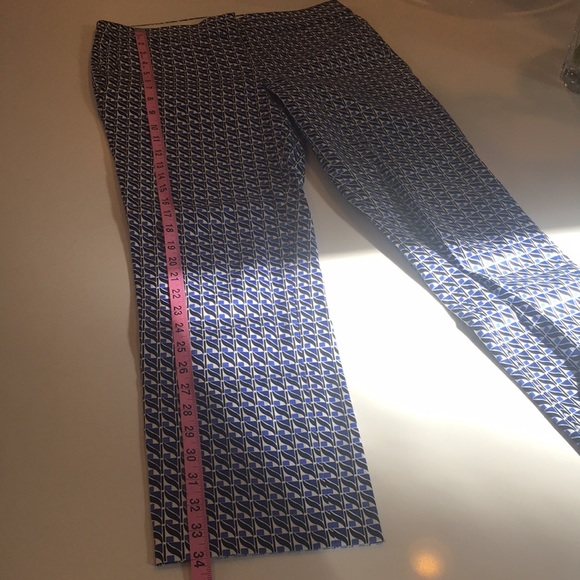 ✅ SOLD J Crew Ladies Sz 2 Pants Blue Black White - Picture 7 of 7